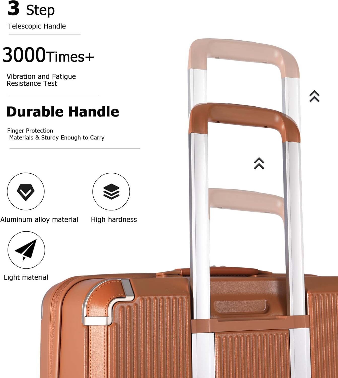 feilario 20in Hardshell Carry-On Luggage Lightweight Spinner Brake Wheels Suitcase with Zipper