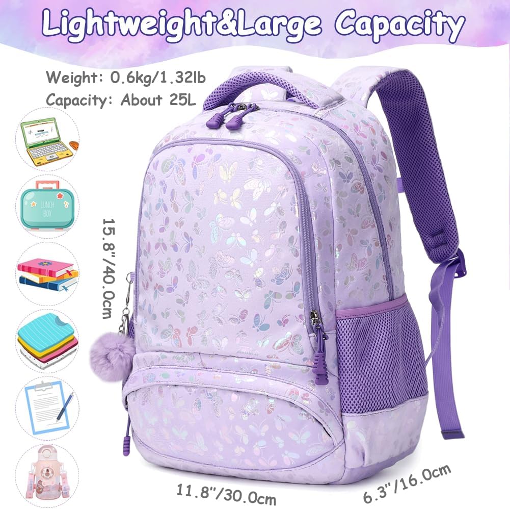 Meisohua Girls Backpack Elementary School Bags for Girls Bookbags for Kids Preschool Kindergarten Primary Kids Backpacks with Chest Strap