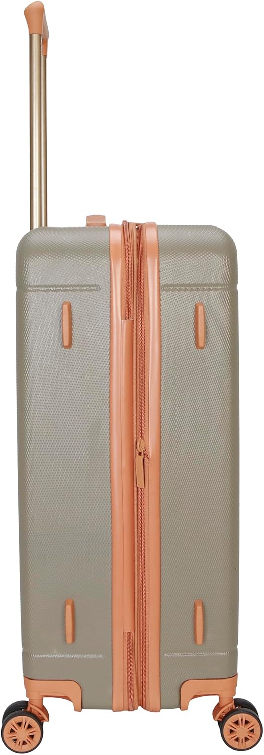 Dockers Hooper Hardside Expandable 8-Wheel Spinner Travel Luggage, Timberwolf, 24-Inch Checked