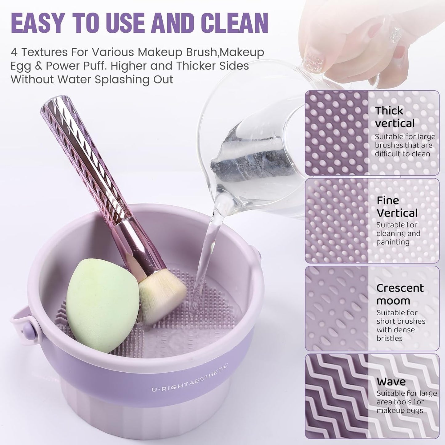Makeup Brush Cleaner Mat 3 in 1 Silicone Makeup Brush Cleaner Bowl Cosmetic Brushes Cleaning Tool