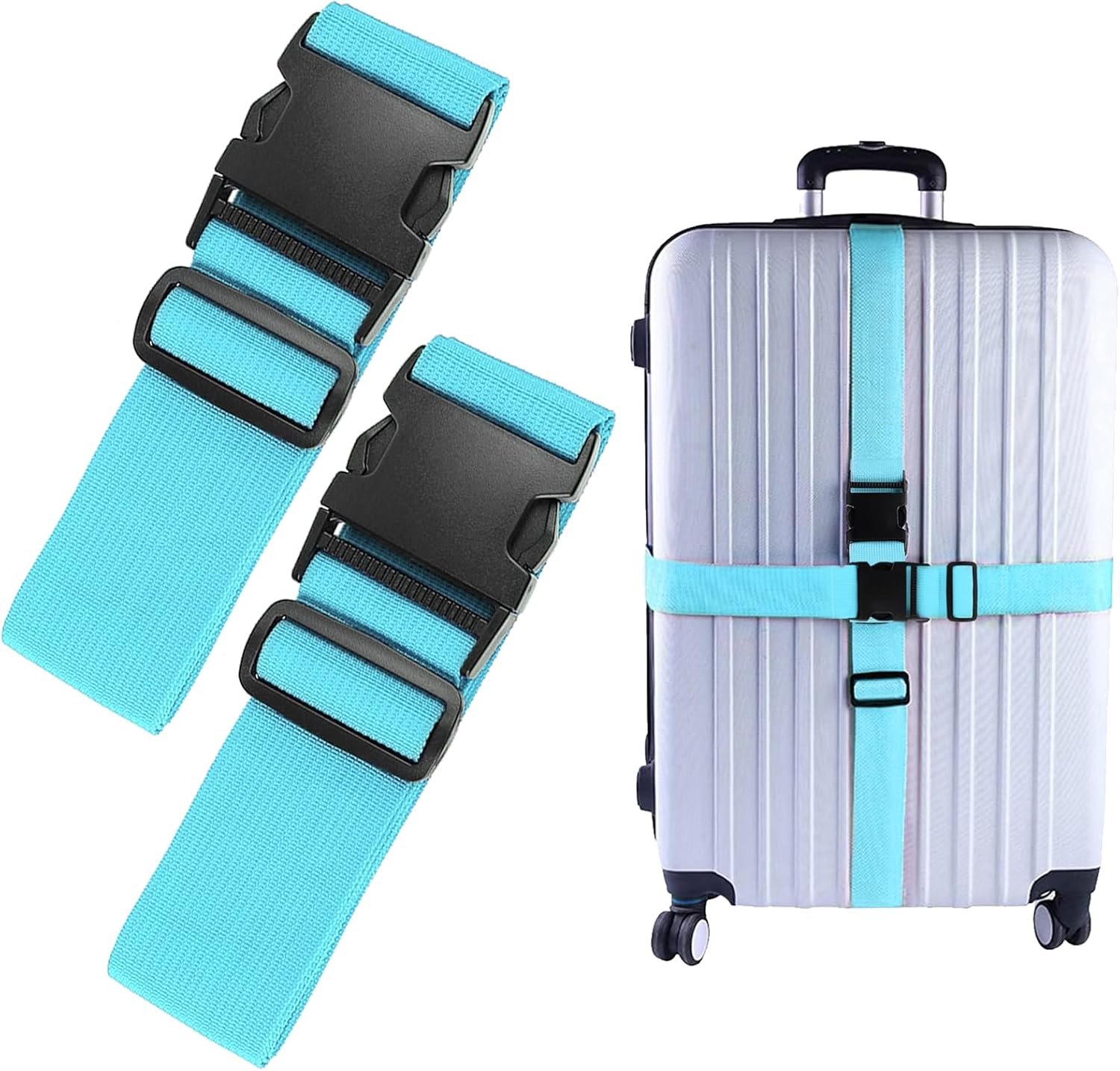 2Pcs Luggage Straps for Suitcase Travel Accessories TSA Approved, 80In Long Belts to Keep Your