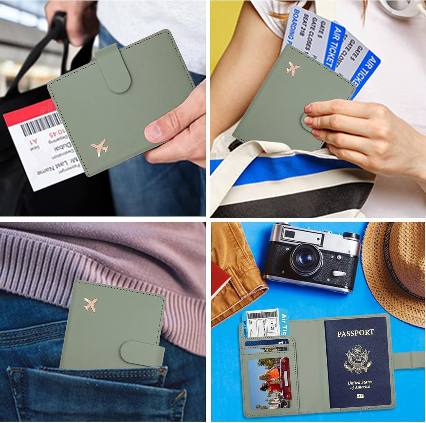 Deziliao Passport Holder,Passport Holder Card Slots, Passport and Vaccine Card Holder Combo, Cute