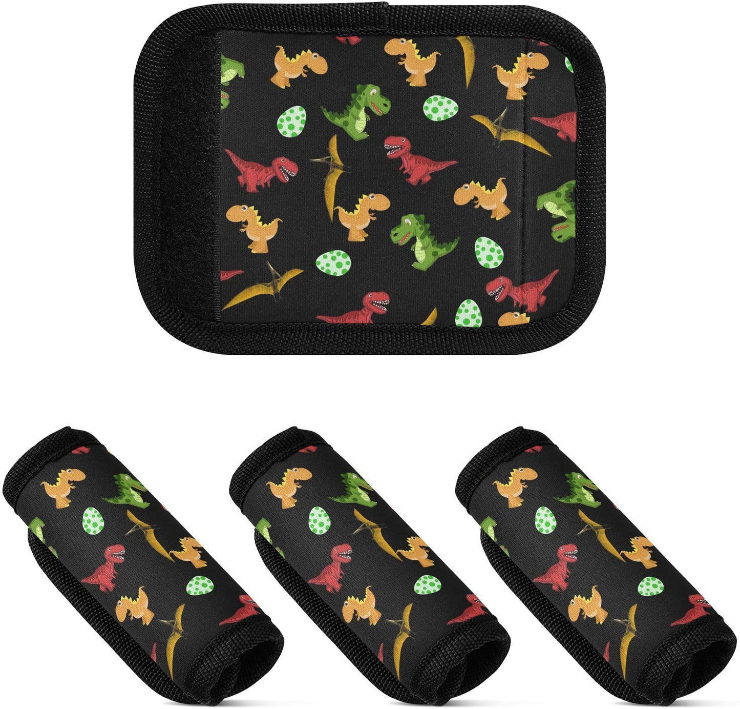 Dinosaurs 2 Pack Luggage Handle Wrap for Suitcase Luggage Identifier Travel Tags Handle Protection Sleeve Cover