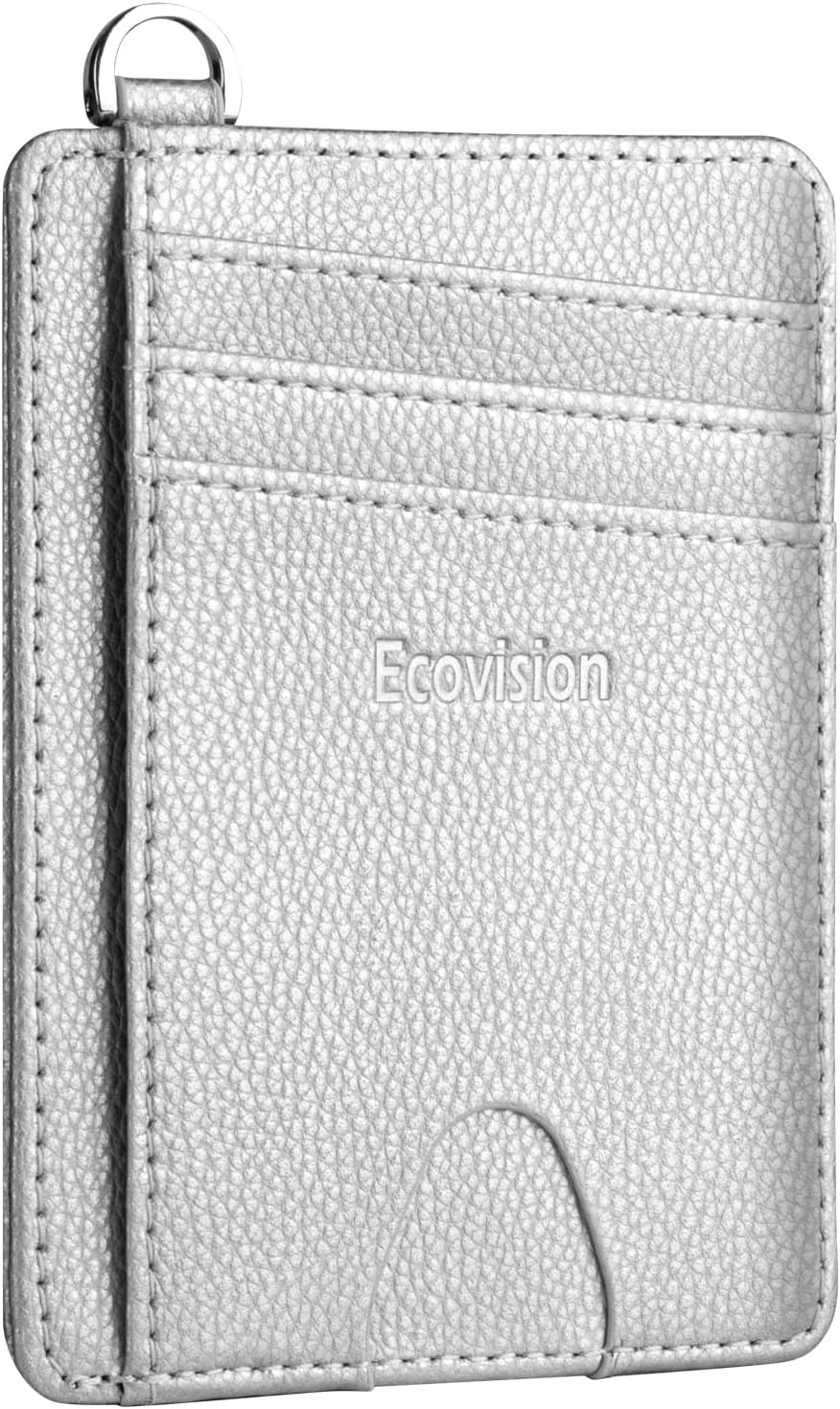 EcoVision Slim Minimalist Front Pocket Wallet, RFID Blocking Credit Card Holder Wallet with Detachable D-Shackle for Men Women