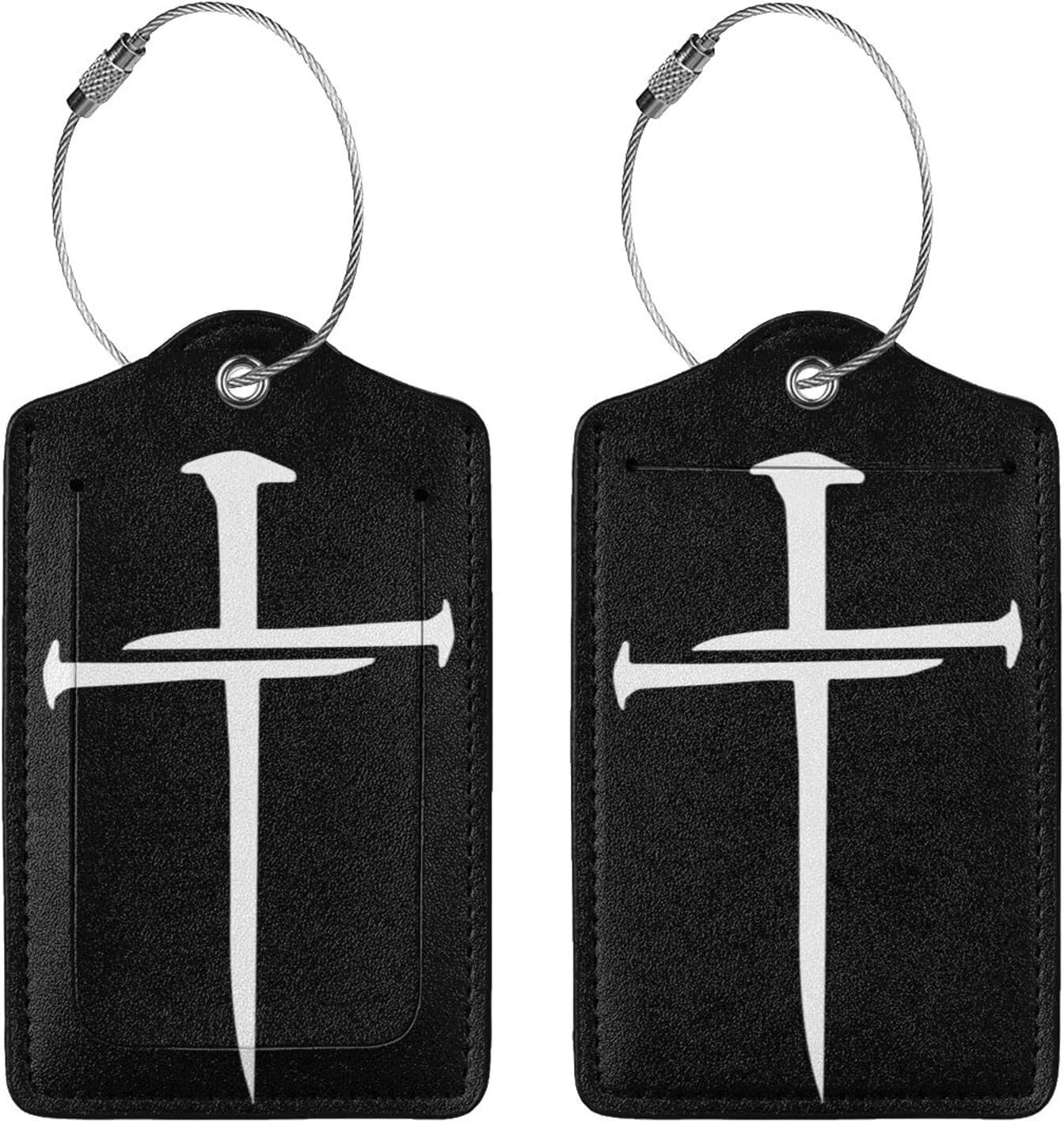 2 Pcs Jesus Luggage Tag for Suitcases, Christian Redeemed Nail Cross Tags, Cruise Ship Essential Travel Gift for Men Women Couples, Funny Religious Faith Blessed Christmas Decor