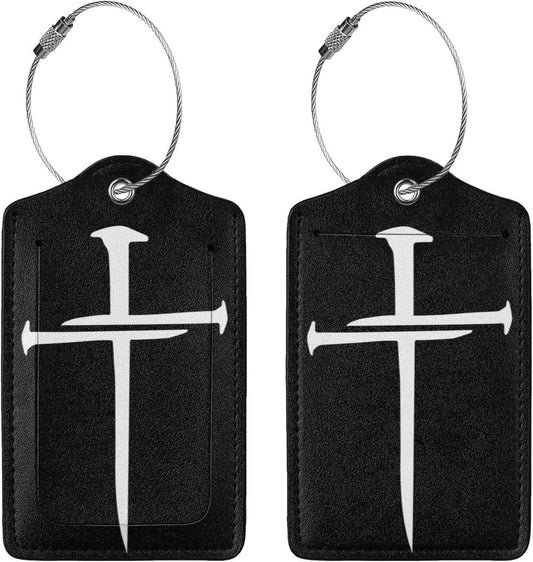 2 Pcs Jesus Luggage Tag for Suitcases, Christian Redeemed Nail Cross Tags, Cruise Ship Essential Travel Gift for Men Women Couples, Funny Religious Faith Blessed Christmas Decor