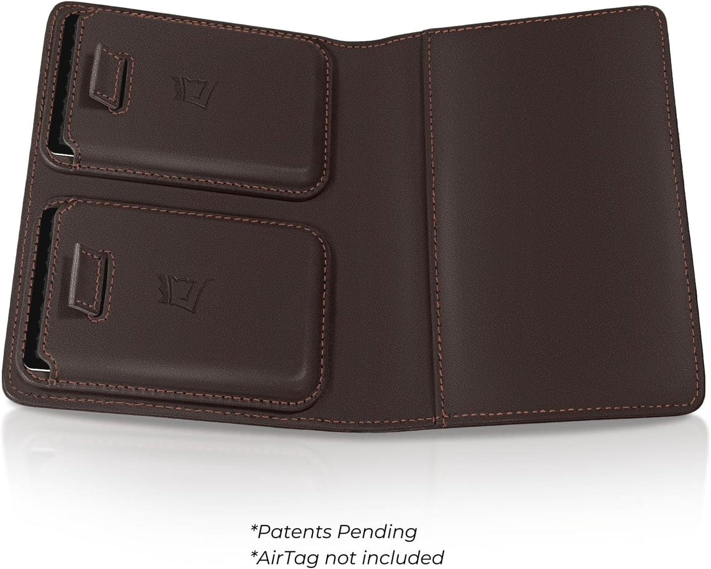 Kings Loot Passport Holder Wallet – RFID Blocking Leather Travel Wallet with Built-in Airtag Holder – Holds 1-6 Cards & Passport – Easy Pull Tab – Slim & Stylish Wallets (Truffle)