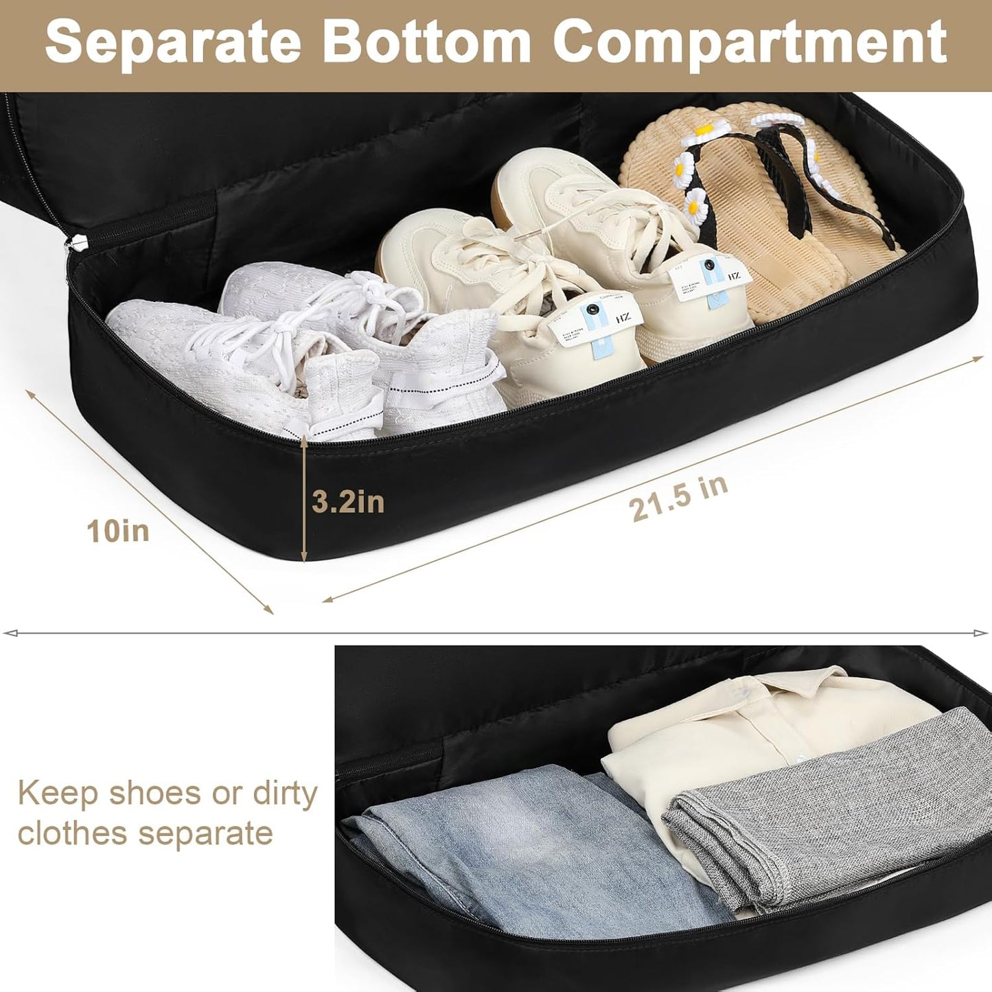IBFUN Weekender Bags for Women, Travel Duffle Bag with Shoe Compartment Carry on Weekender
