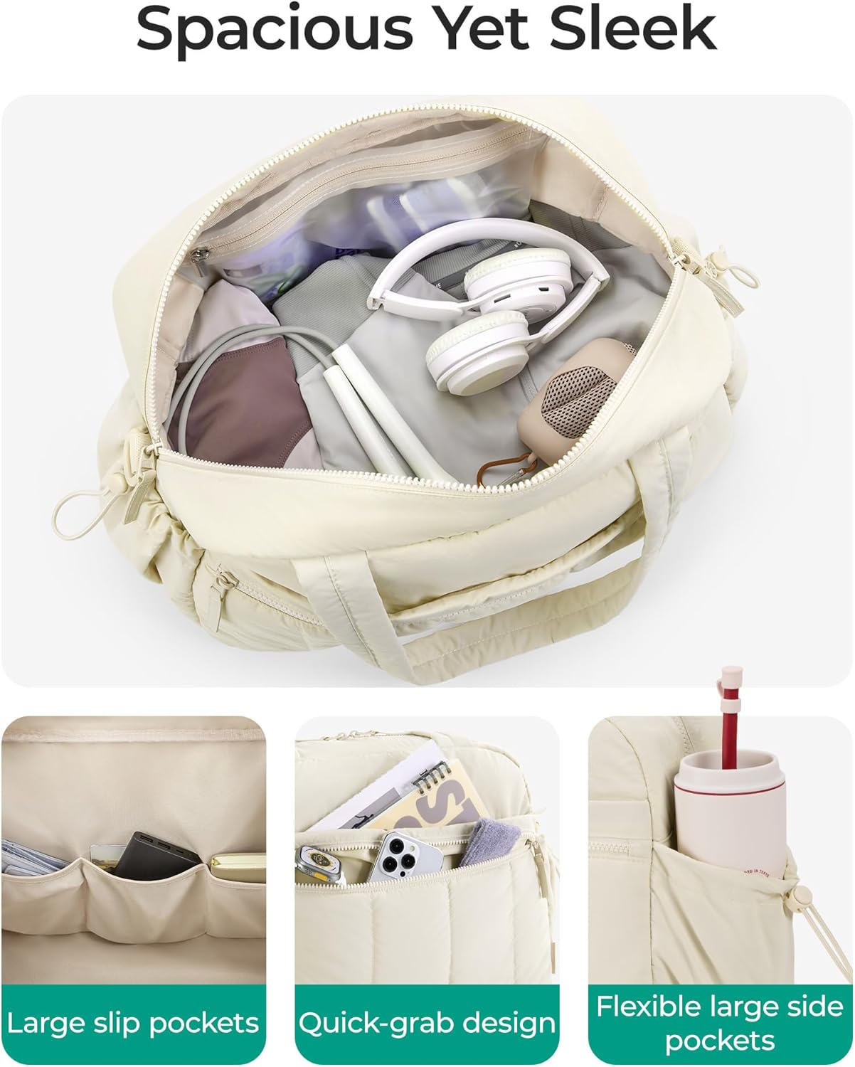 BAGSMART Gym Bag for Women, Duffle Bag for Travel with Wet Pocket, Lightweight Carry on Weekender Duffel, Water Resistant