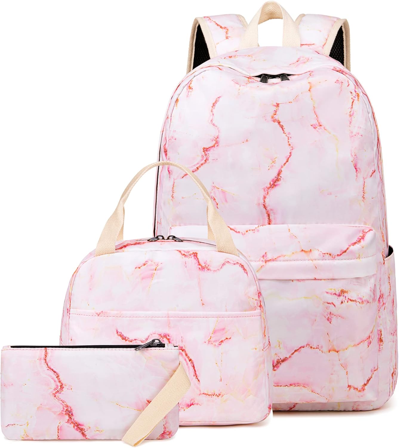 LEDAOU Backpack for Girls School Bag Kids Bookbag Teen Backpack Set Daypack with Lunch Bag and Pencil Case