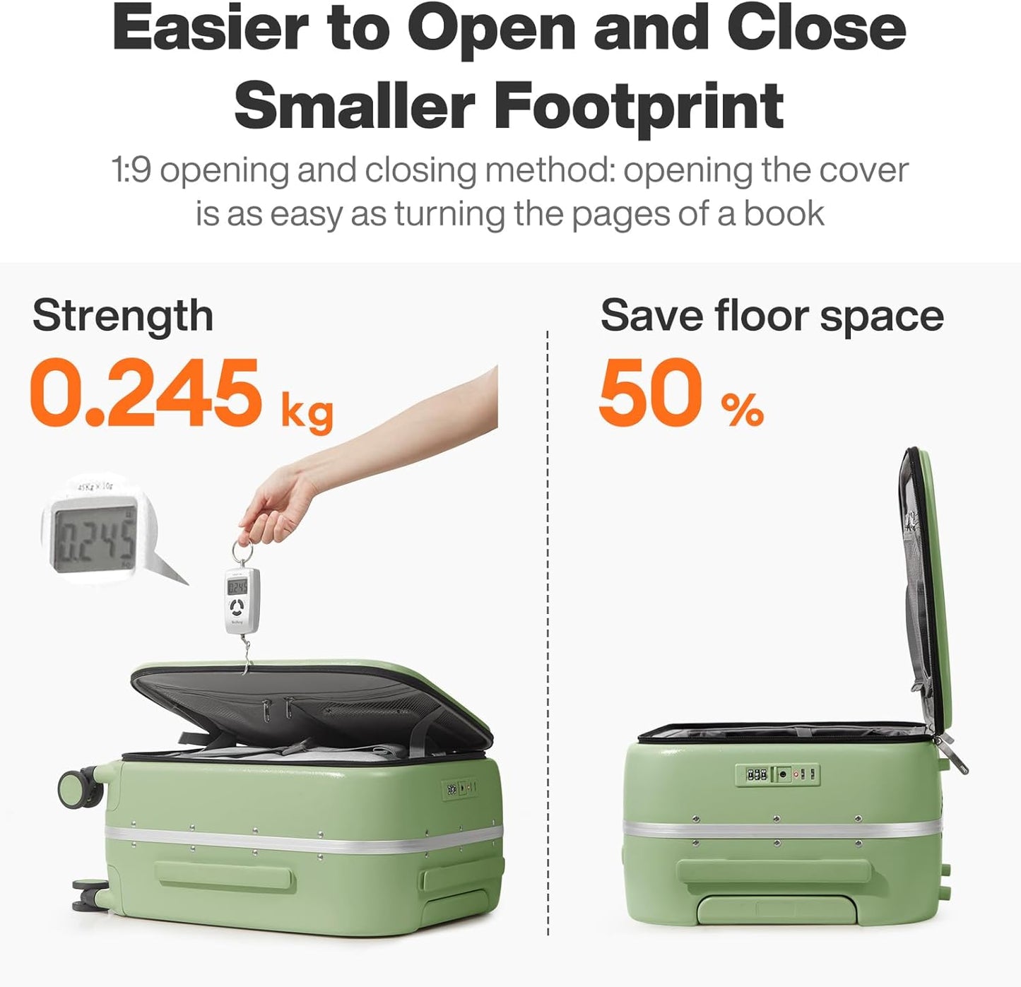 mixi 24 Inch Checked Luggage PC Hard Shell Suitcase Top Opening Aluminum Frame Travel Suitcases