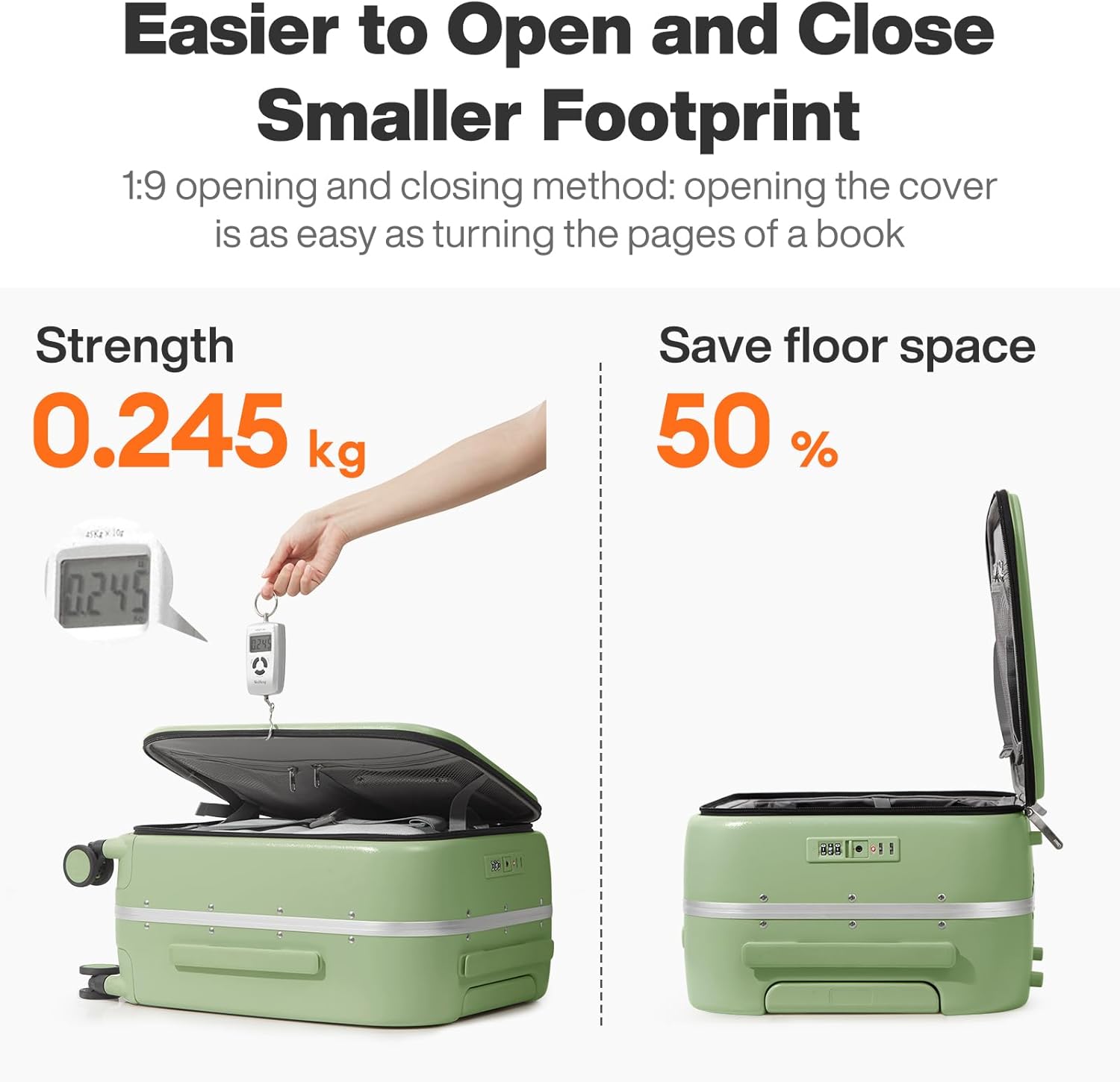 mixi 24 Inch Checked Luggage PC Hard Shell Suitcase Top Opening Aluminum Frame Travel Suitcases