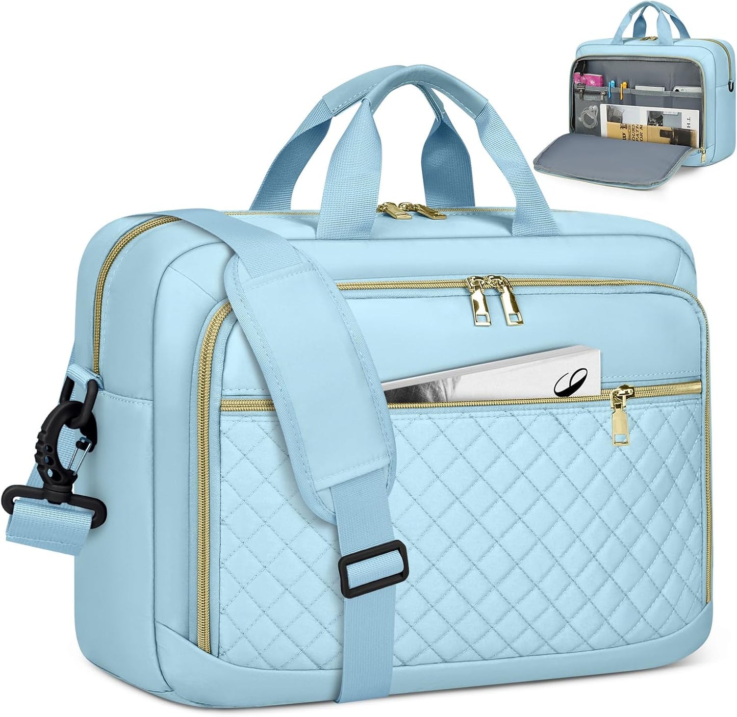 NEWHEY Laptop Bag 17.3 Inch Laptop Briefcase for Women Men Waterproof Shoulder Messenger Bag Large
