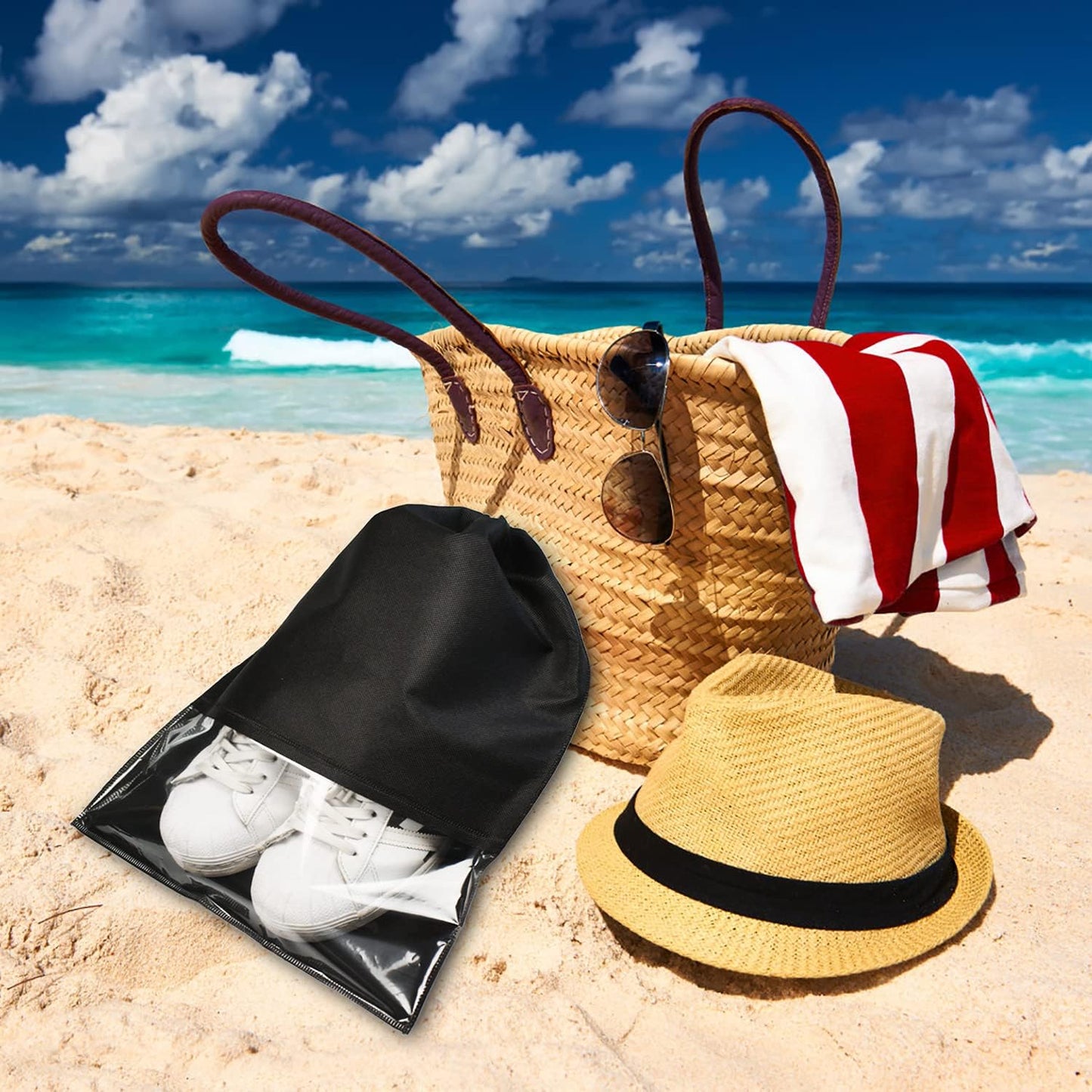 8PCS Travel Shoe Bags with Rope for Men and Women Large Shoes Pouch Organizers