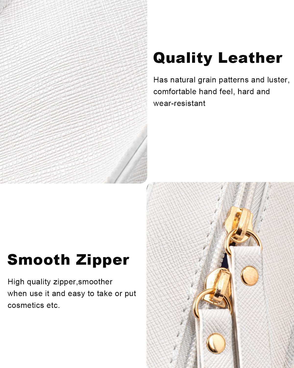 Small Clear Makeup Bag Travel Cosmetic Case Transparent Toiletry Bag with Zipper, Portable Make Up Bag Organizer Traveling Car Accessories for Women(White, Mini)