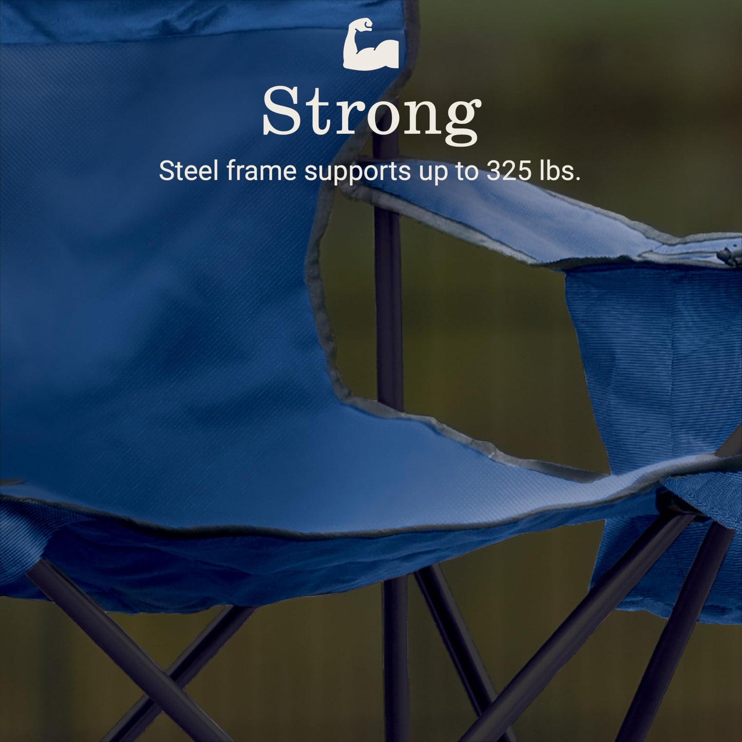Coleman Portable Camping Chair with 4-Can Cooler, Cushioned Seat & Back with Side Pockets & Cup