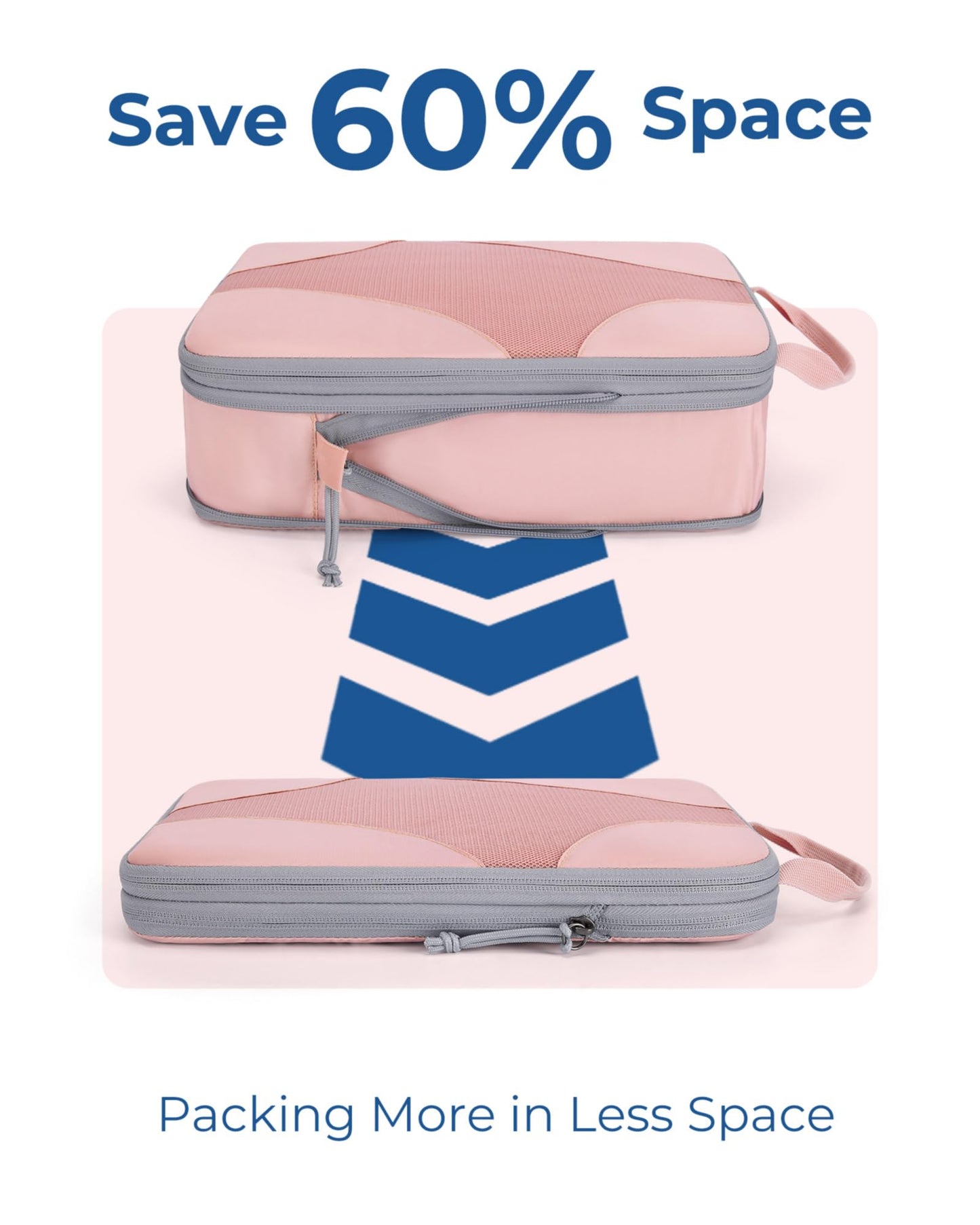 Bagsmart Compression Packing Cubes (Baby Pink, 6 Set)