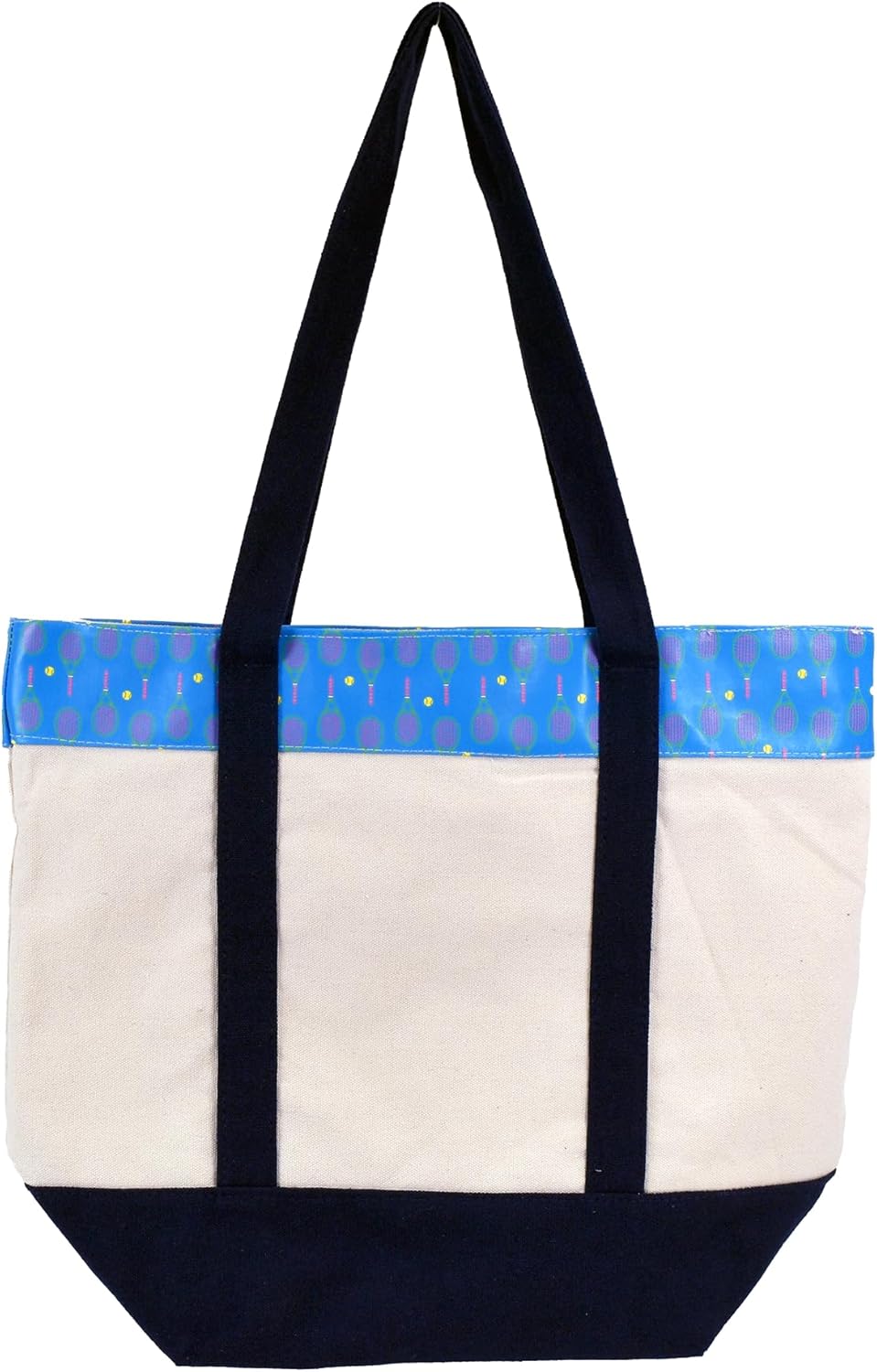 The Off-Court Pickleball Carryall Tote Bag – Stylish Canvas Tote with Blue Pattern, Zippered