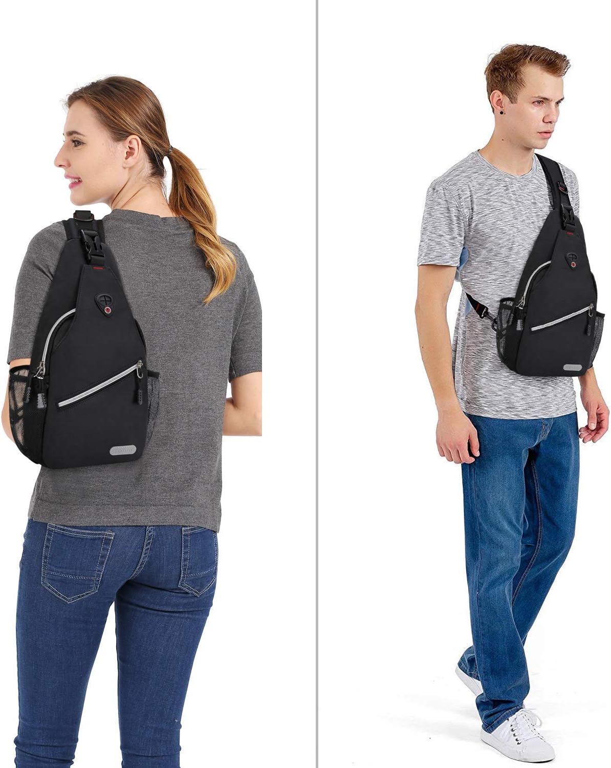 MOSISO Mini Sling Backpack,Small Hiking Daypack Travel Outdoor Casual Sports Bag, Black