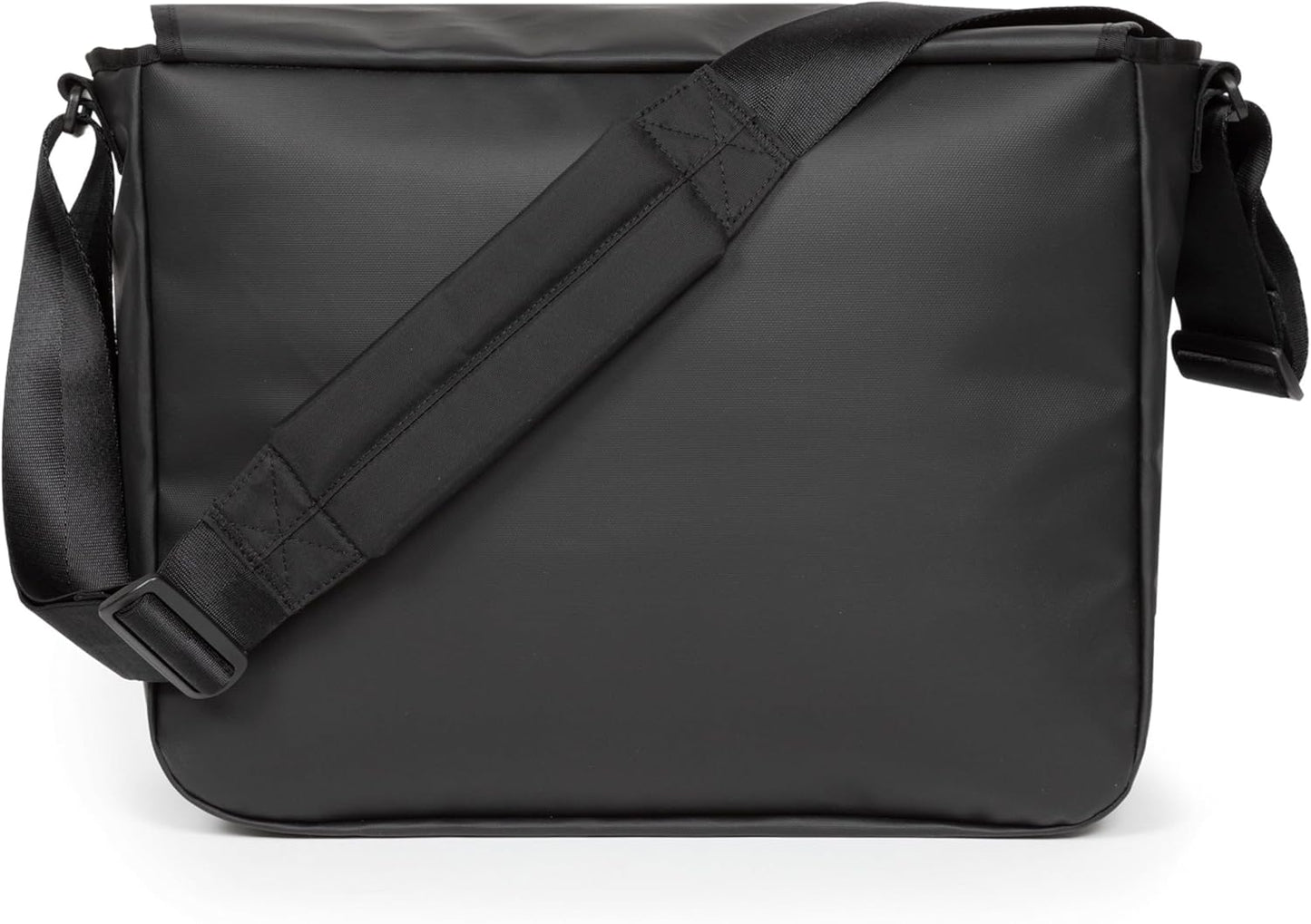 EASTPAK Delegate + – 20L Weatherproof Shoulder Bag with 17" Laptop Sleeve, Trolley Strap, Reflective Details, Adjustable Padded Strap, Tarp Black
