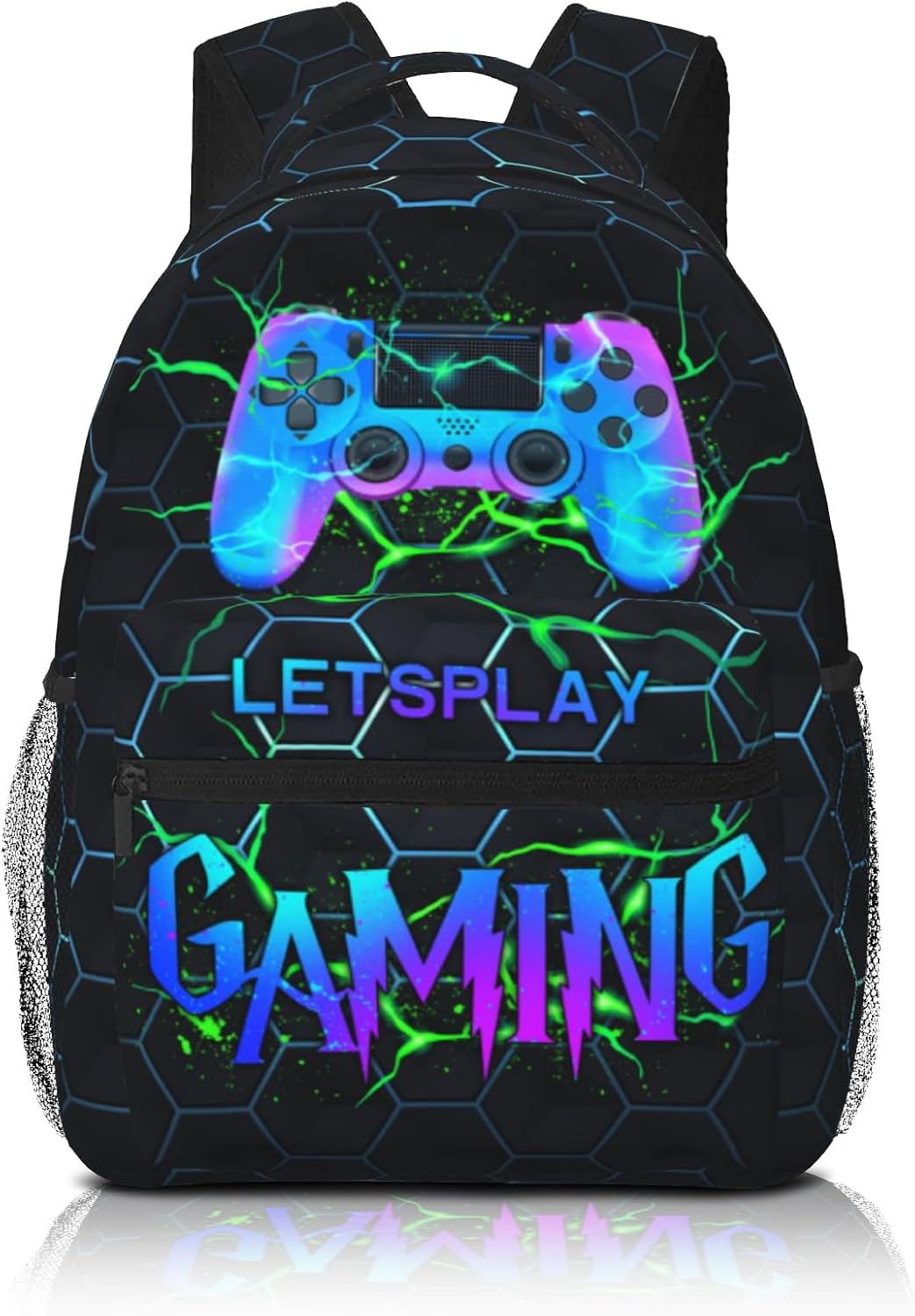 Abstract Gaming Backpack Games School Bookbag Video Game Laptop Backpack Hiking Travel Bag for Kids Boys Teens Adults