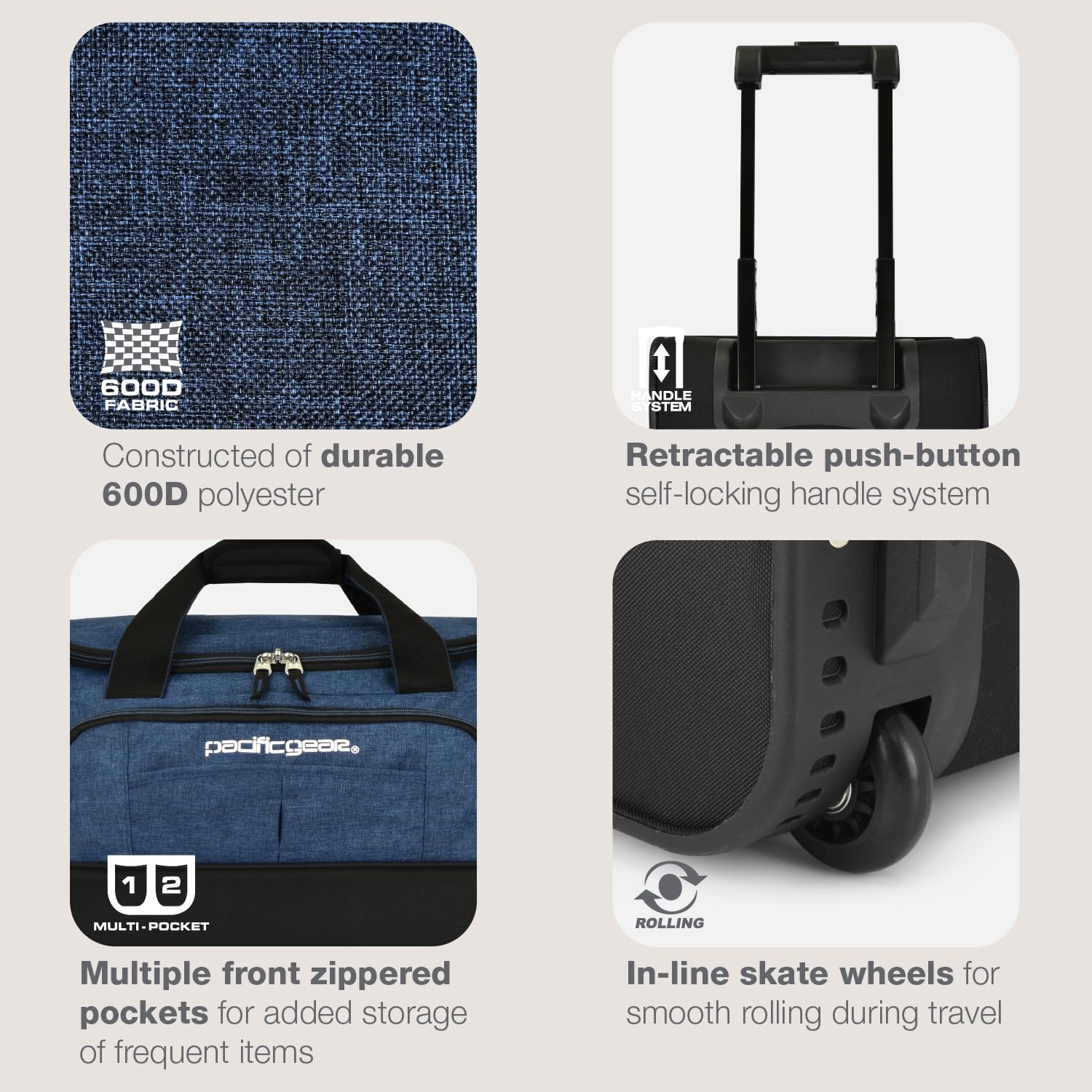 Pacific Gear Duffel Bag with Rolling Wheels