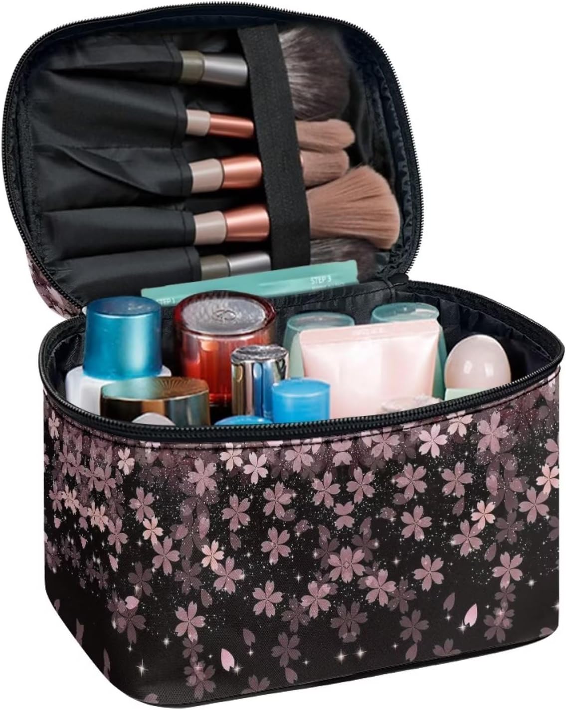 JoyLamoria Cherry Blossoms Cosmetic Bag Toiletry Bag Desk Cosmetics Storage Home Decor