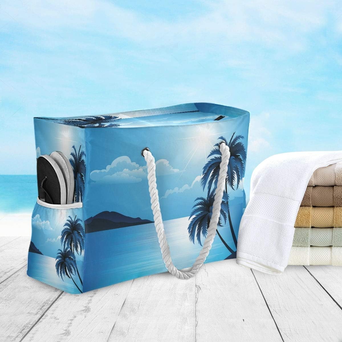senya Large Beach Shoulder Bags Canvas Tote Water Resistant for Gym Travel Daily