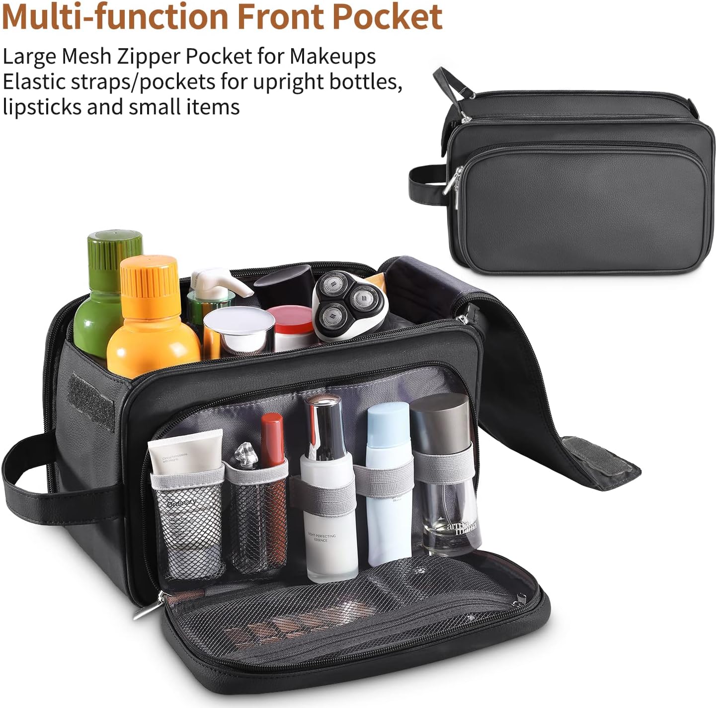 Buruis Extra Large Toiletry Bag for Men, Travel Toiletry Organizer Dopp Kit Water-resistant Shaving