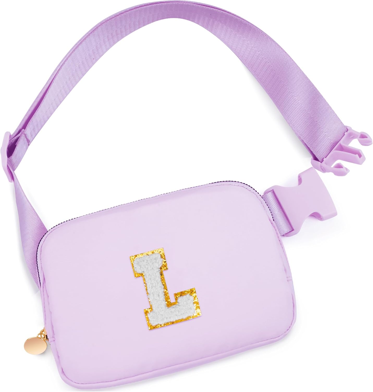 Gifts for Girls 3 4 5 6 7 8 9 10 11 12 Year Old Teens Kids Daughter Sister Her - Fanny Pack Crossbody Bag Cute Stuff for Girls Teen Trendy Belt Bags | Initial White L,Lavender Bag