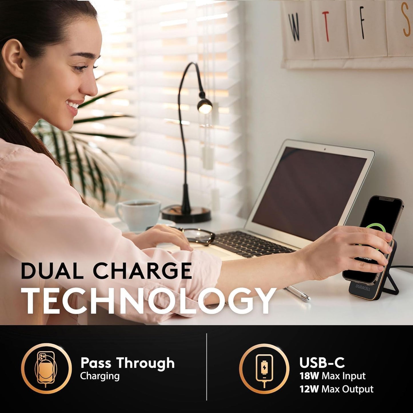 DURACELL Mobile Power Bank | Compatible with iPhone, iPad, Samsung, Android, and More | TSA Carry-on Compliant | Recharges Devices Up to 3X (5,000mAh MagSafe Compatible + USB-C)