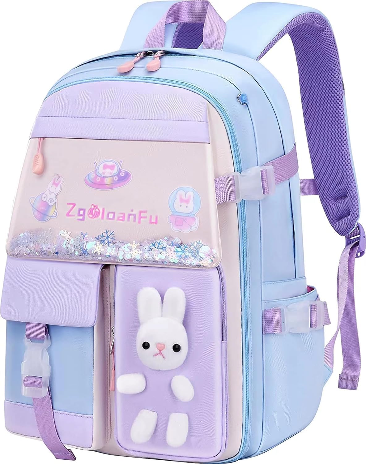Girls Backpack, Kids Backpack for Girls School Bunny Student Backpa,Kawaii Book Bag for Elementary Primary School Kindergarten Elementary Preschool Middle