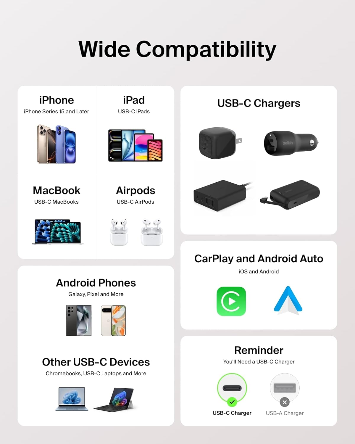 Belkin USB C to USB C Cable 2-Pack, 9.9ft, 60W - Type C Charger, iPhone Charger Cord, Soft, Braided, Flexible for iPhone 17, Galaxy S25, Pixel 10, Airpods, iPad Pro & More, Travel Essentials - Pink