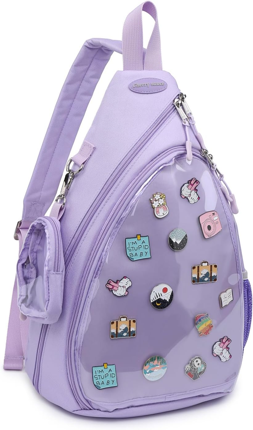 Oxford Ita Bag Kawaii Pin Display Chest Pack Single Shoulder Bag Sport Backpack Hiking Daypack