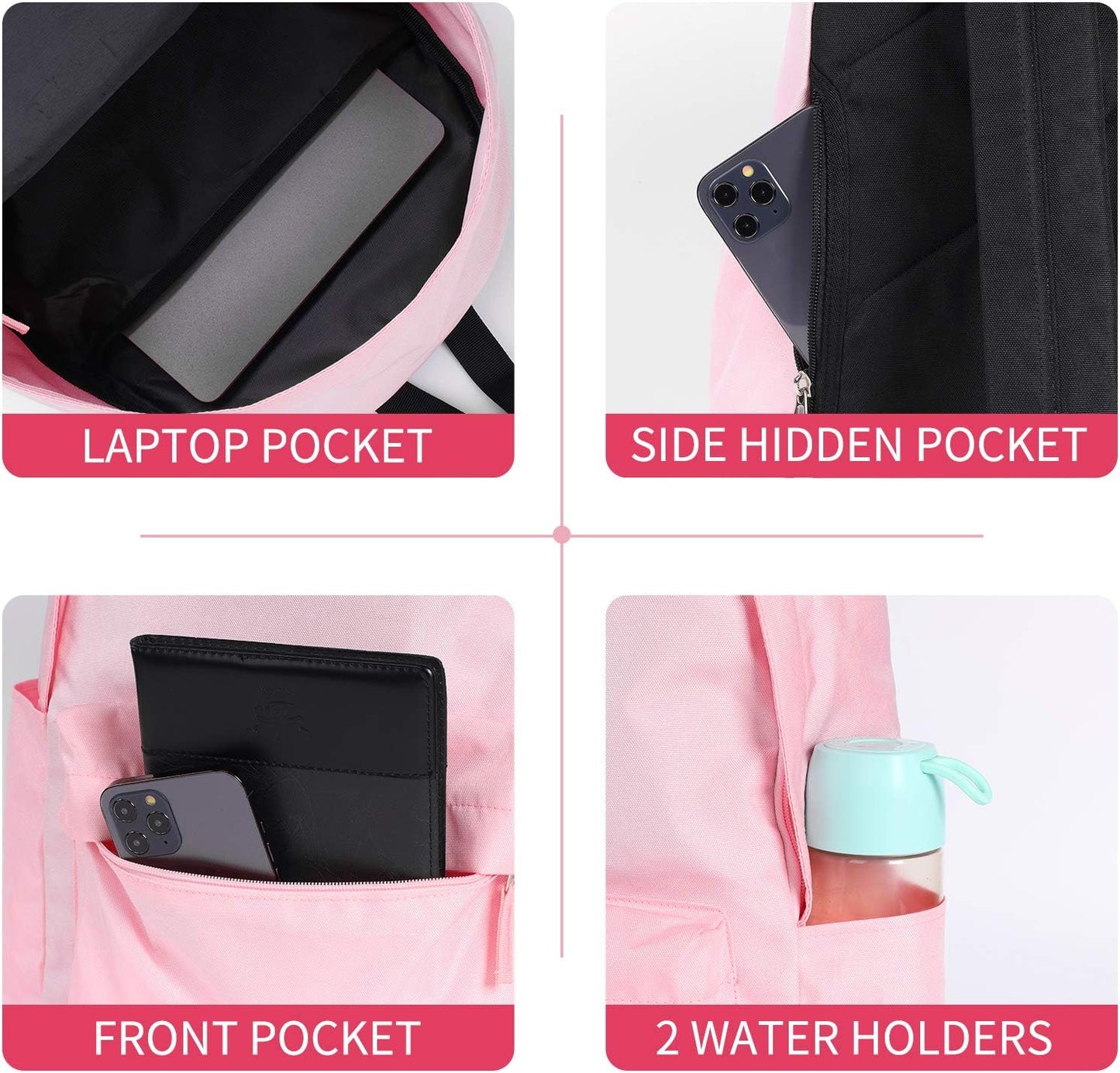 Vorspack Backpack for Men and Women - Basic Bookbag Casual Daypack Backpacks for College Work Travel