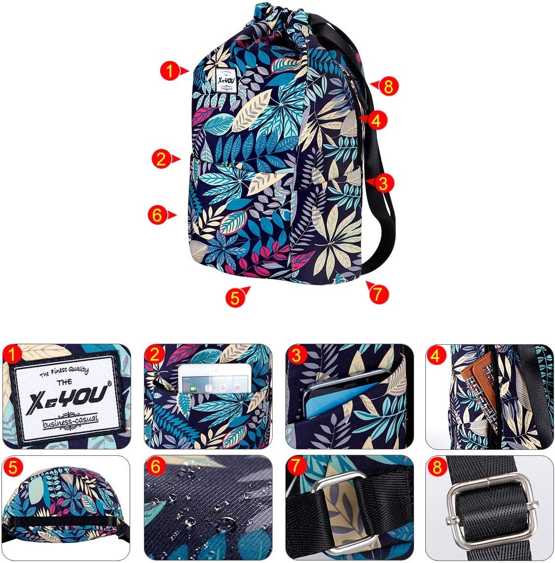 XEYOU Drawstring Sports Backpack Lightweight Gym Yoga Sackpack Shoulder Rucksack Casual Outdoor
