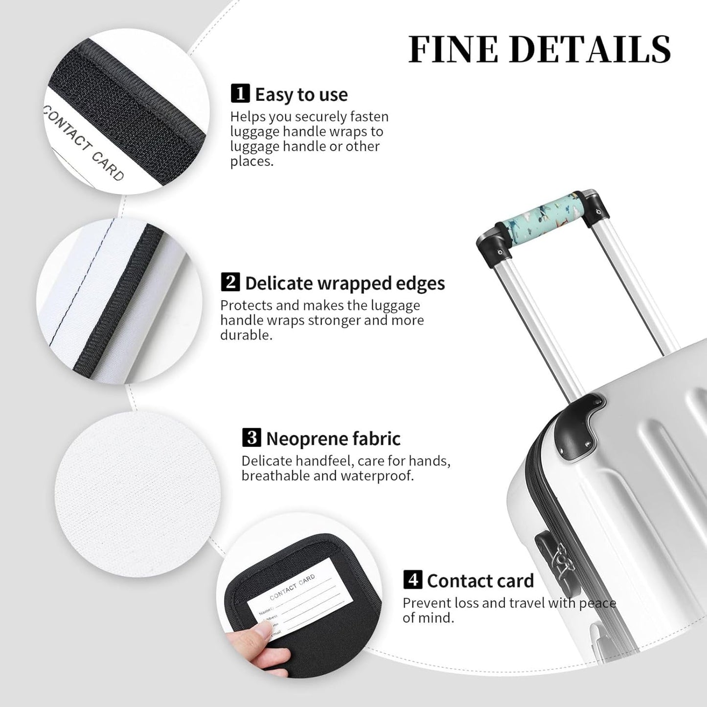 Luggage Handle Wraps Cartoon Airplanes Pattern Luggage Identifiers Soft Neoprene Luggage Handle Wraps For Suitcase Trolley Handle Grip Cover 2 Pack Luggage Tags