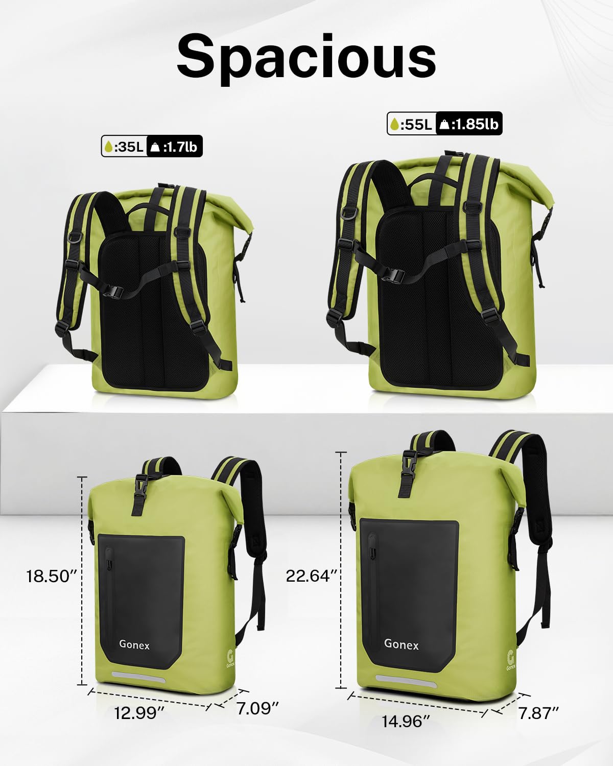 Gonex Waterproof Ultralight TPU Backpack 35L Roll Top Dry Bag, Kayaking