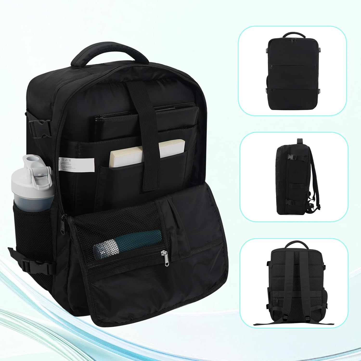 Travel Backpack for Women & Men, Waterproof Carry On Backpack Airline Approved Laptop Backpack Fits