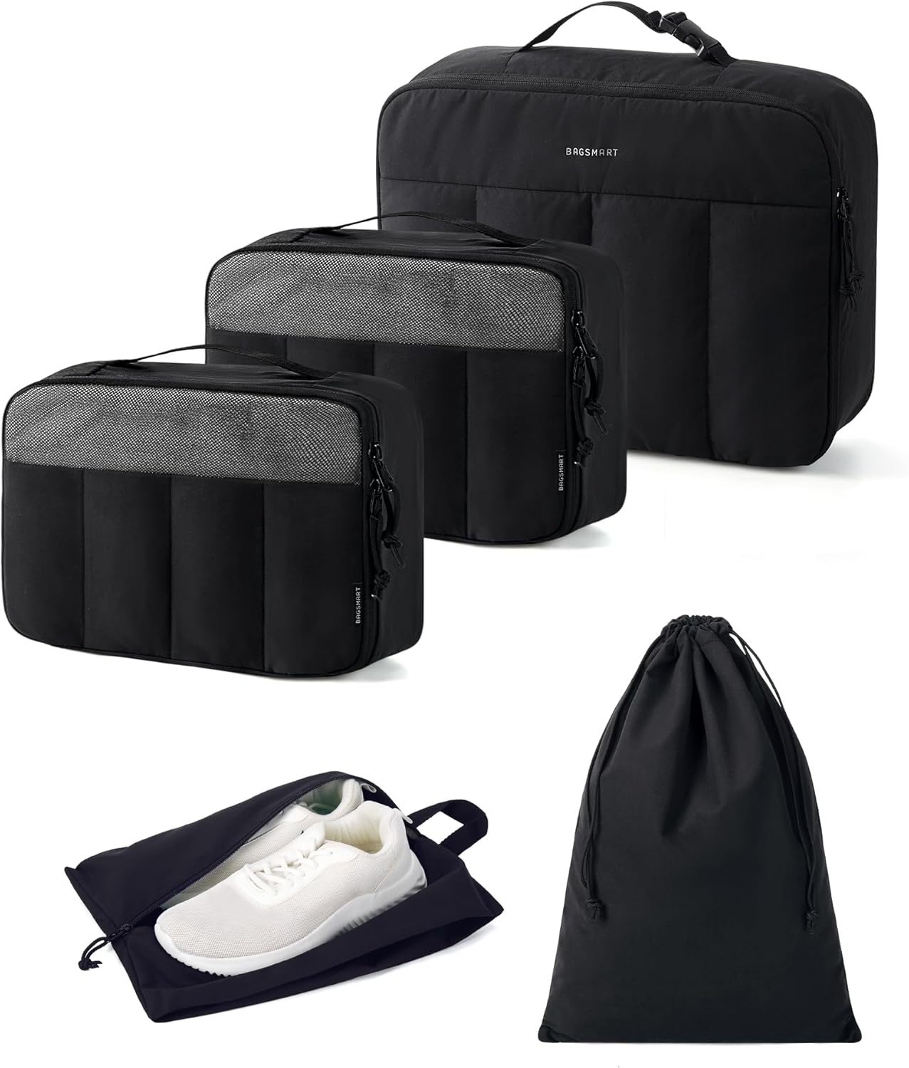 BAGSMART Compression Packing Cubes for Travel, 6 Set/5 Set/4 Set, Compression Suitcase Organizer Bags Set for Suitcases Travel Essentials, Lightweight Packing Organizers