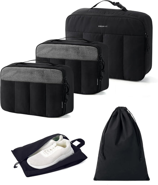 BAGSMART Compression Packing Cubes for Travel, 6 Set/5 Set/4 Set, Compression Suitcase Organizer Bags Set for Suitcases Travel Essentials, Lightweight Packing Organizers