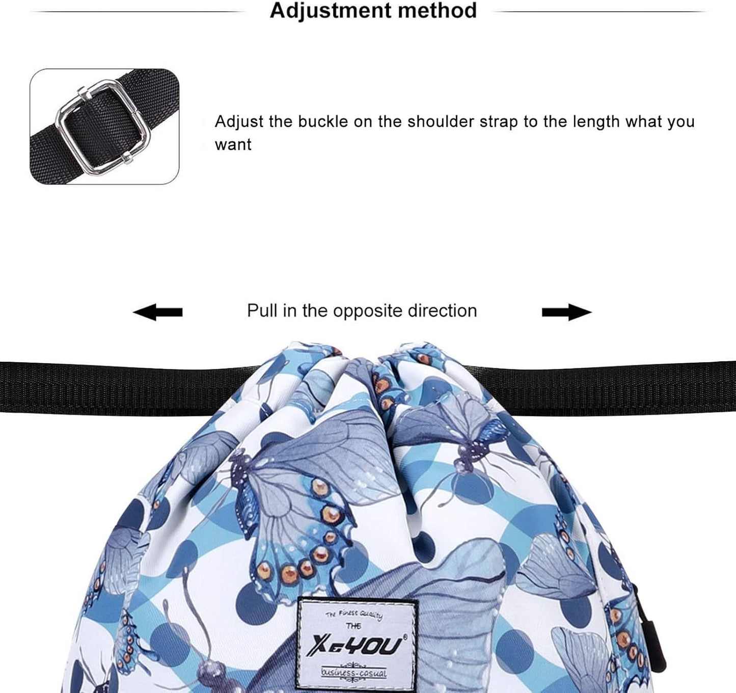 XEYOU Drawstring Sports Backpack Lightweight Gym Yoga Sackpack Shoulder Rucksack Casual Outdoor Daypack for Women and Men