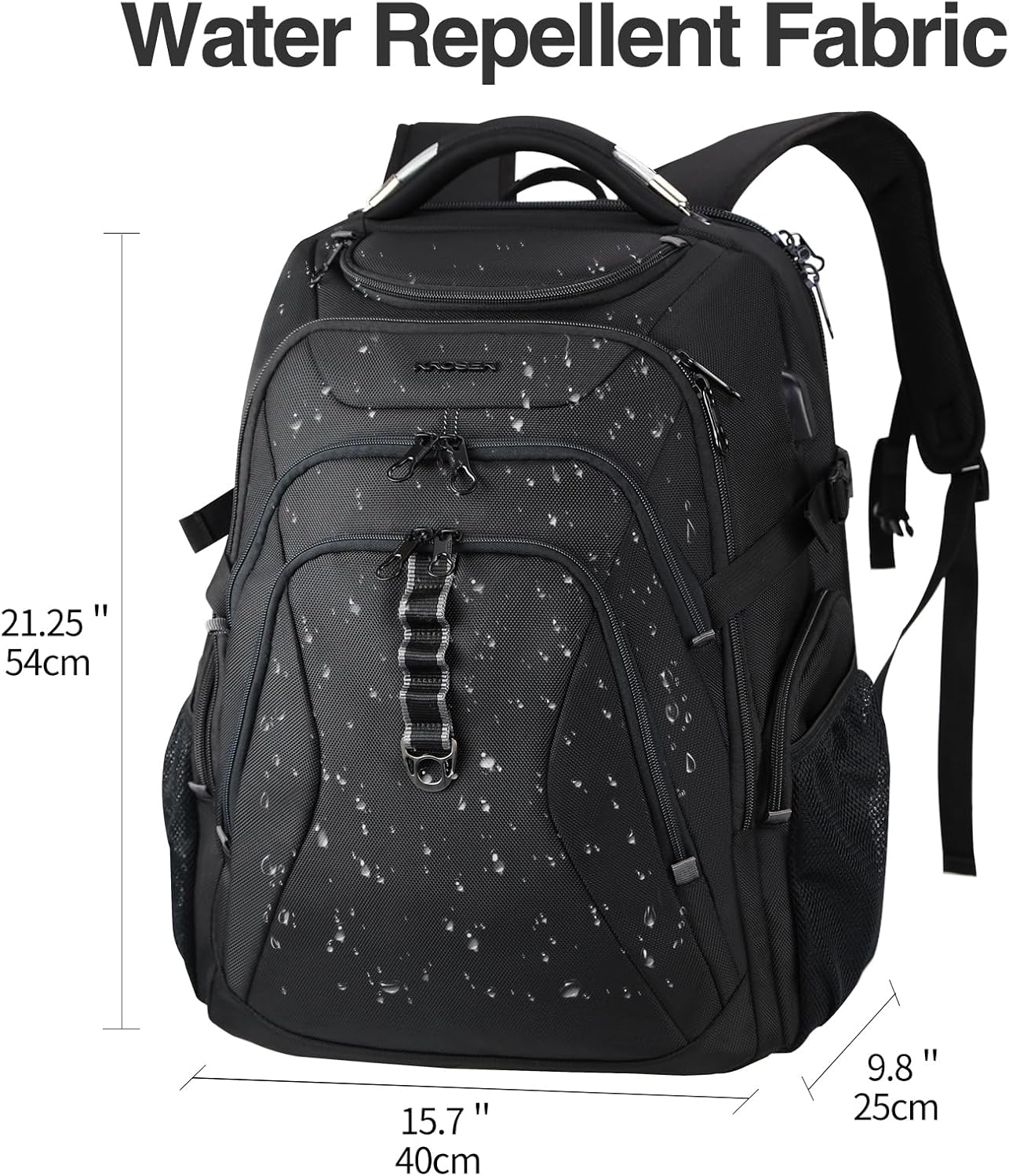 KROSER Travel Laptop Backpack 18.4 Inch XXXL Gaming Backpack with Hard Shell Saferoom RFID Pockets Water-Repellent Business College Daypack Stylish Laptop Bag for Men/Women-Black