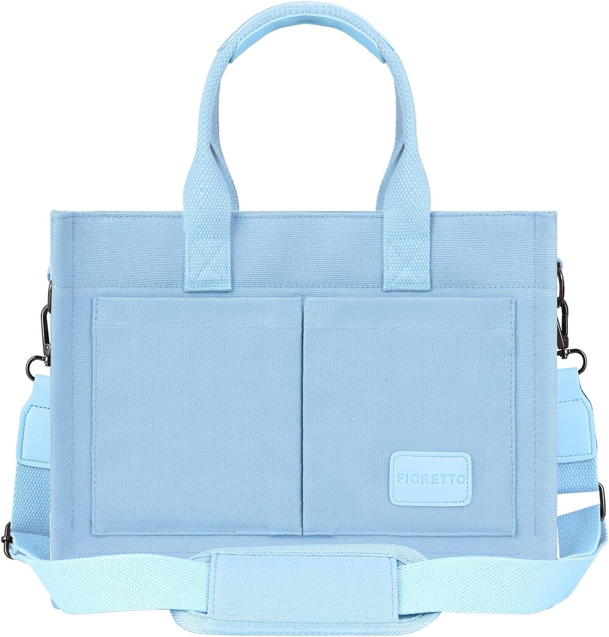 FIORETTO Canvas Tote Bag for Women with Zipper Closure & Individual Compartments for Work College for Teacher & Nurse