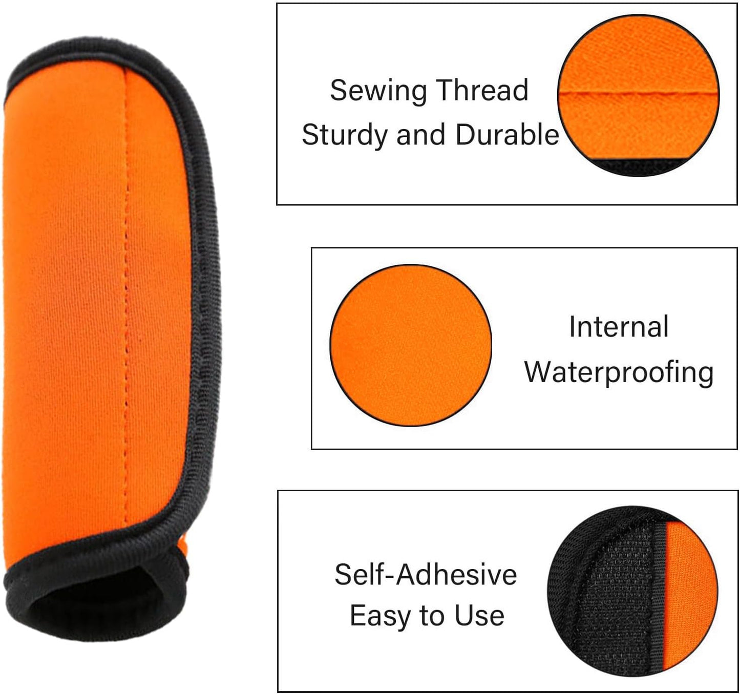 Pack of 6 Luggage Handle Wraps, Soft Travel Bag Handle Cover, Padded Handle Grip, Suitcase Tags Identifiers for Travel Accessories