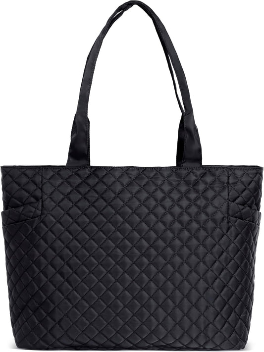 Tote Bag For Women, Lightweight Puffy Tote Bag with Compartments Quilted Shoulder Bag