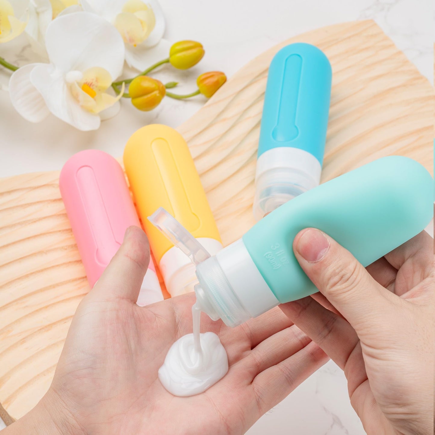 16pack Travel Bottles for Toiletries, TSA Approved LeakProof Squeezable Silicone Toiletry