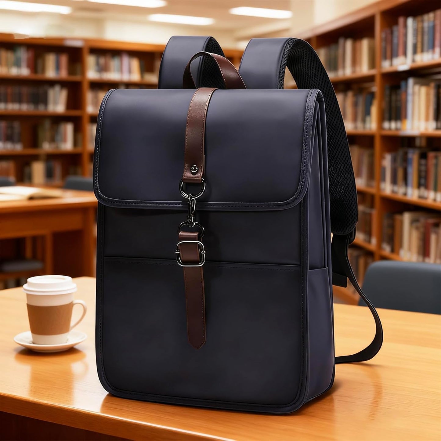 Chic Backpack For Men 14 Inch Laptop Computer Pc Bags Elegant Executive Business Compact Waterproof Backpack For Airport Travel Office Mochila