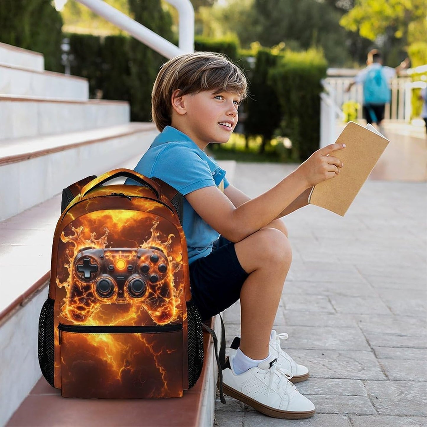 Boys Backpack, Cool Gaming Bookbag for Preschool Elementary Kindergarten, Large Capacity Kids Schoolbag for Travel School Camping