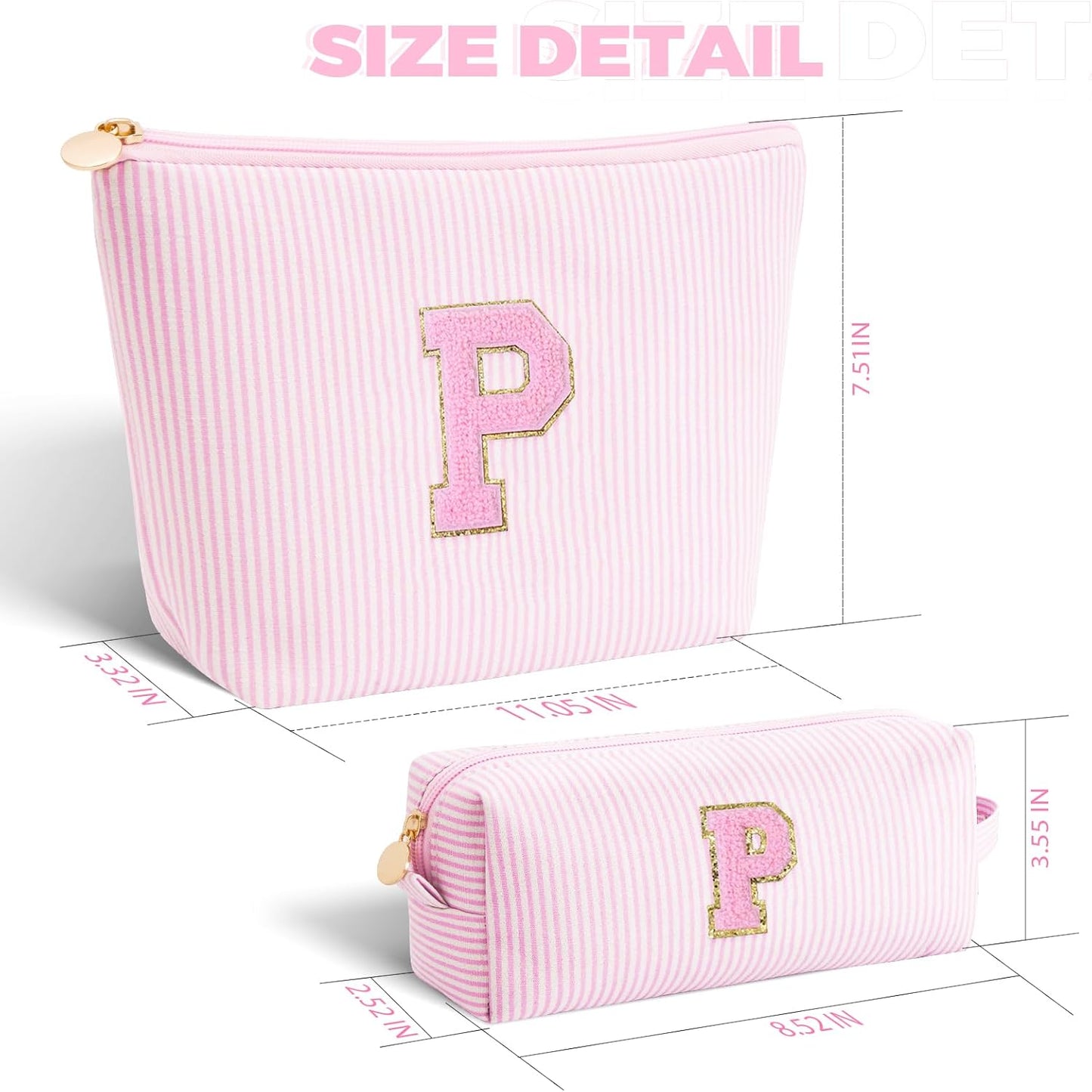 Personalized Makeup Bag for Women Girls - Fashion Cosmetic Bag Trendy Travel Toiletry Bag with